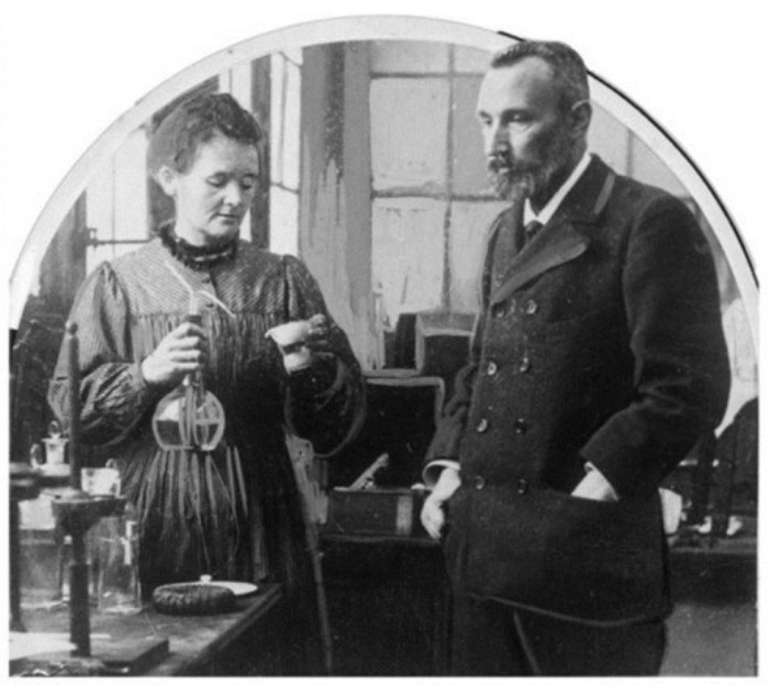 Мари Кюри с мужем Пьером