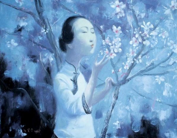 Нежные картины от Wang Xiaojin - синтез традиционных техник и современности
